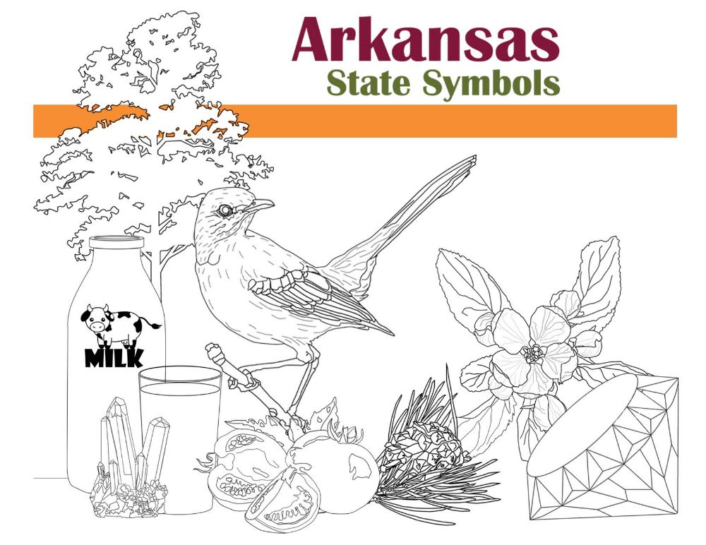 State Symbols of Arkansas Coloring Book