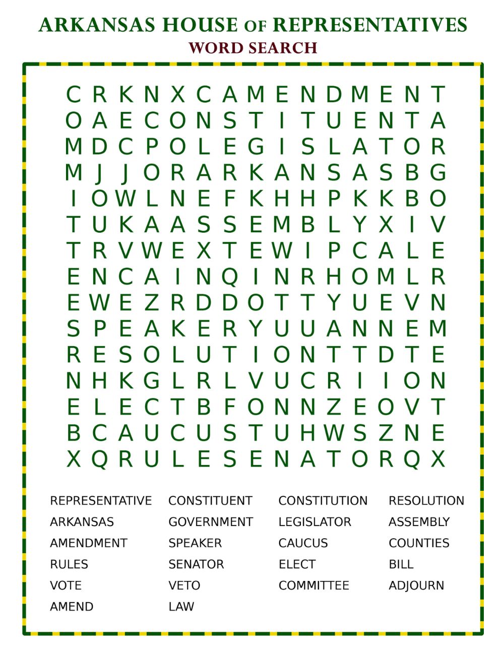Learn the Terms: Word Search