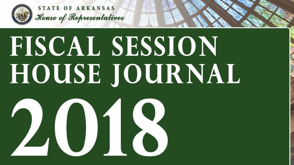 2018 House Journal: Fiscal Session